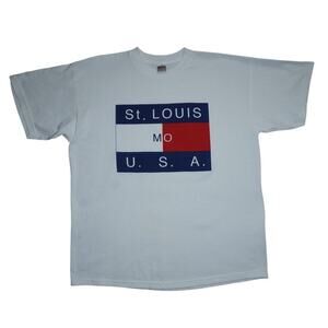 Vintage 90s St. Louis MO USA T-Shirt Brooks Heavyweight Made in Mexico Tee L